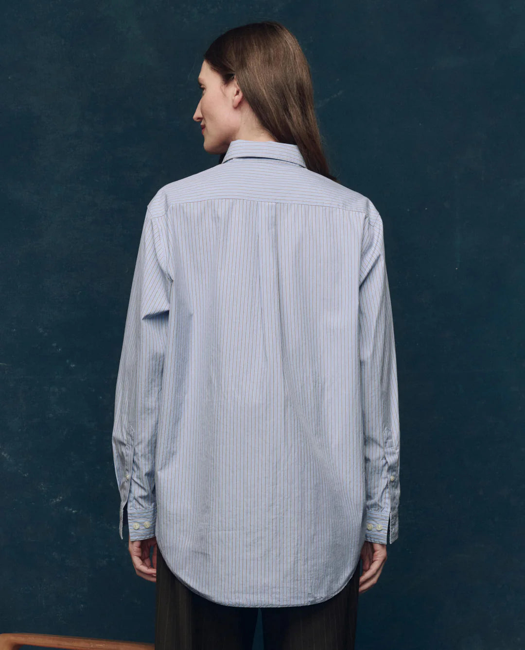 The Menswear Button Up in Alumni Stripe