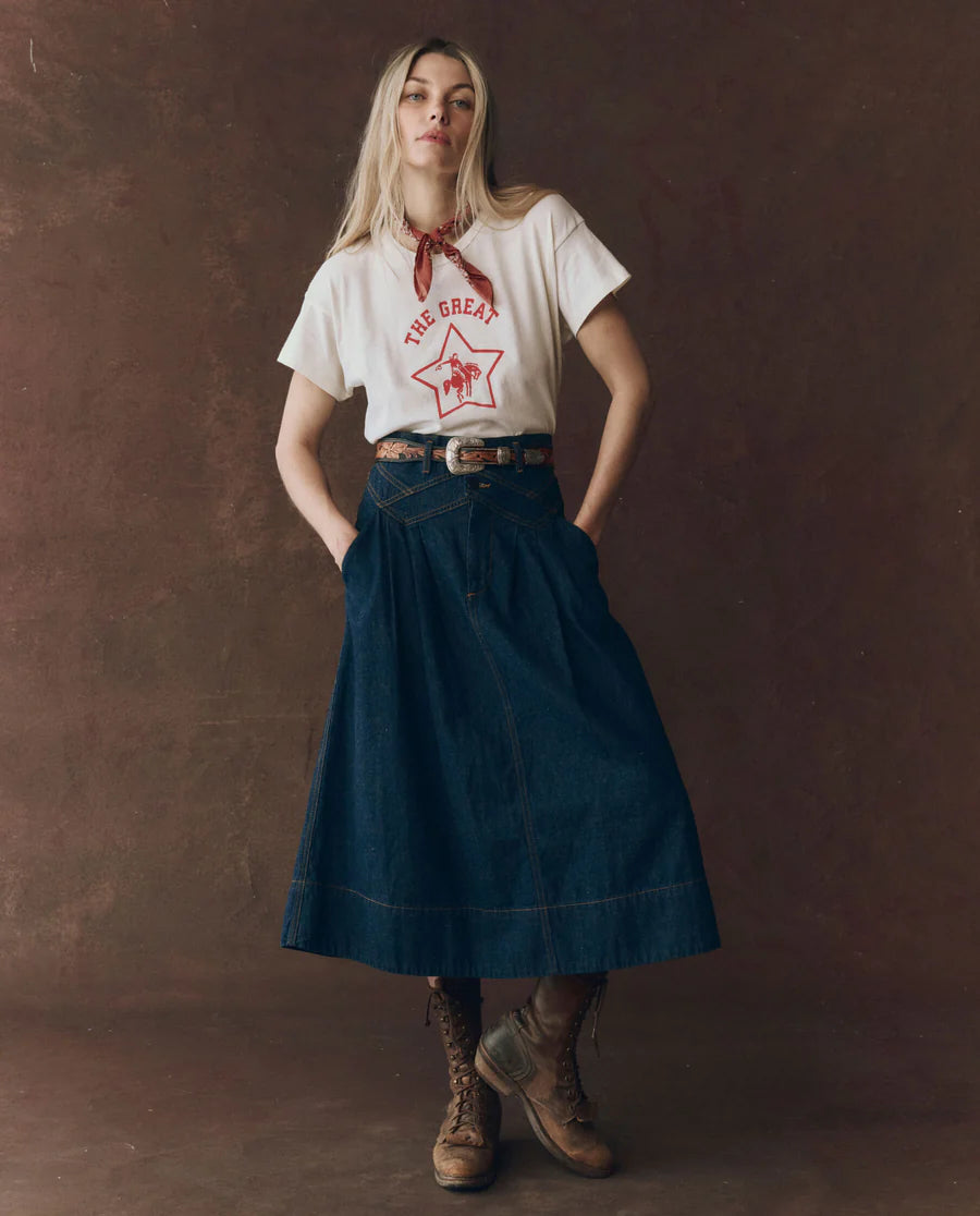 The Boxy Crew w/ Rodeo Star in Washed White