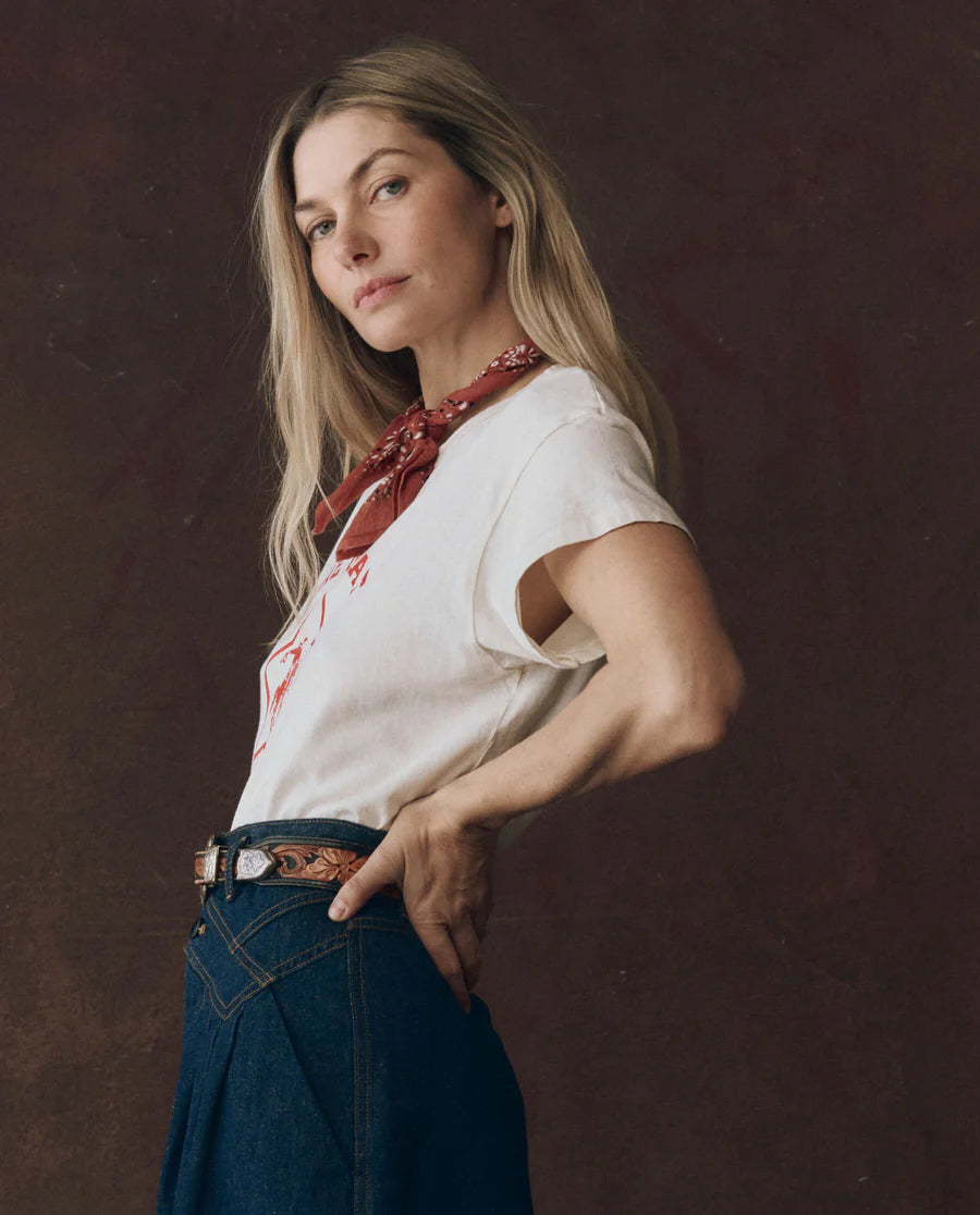 The Boxy Crew w/ Rodeo Star in Washed White