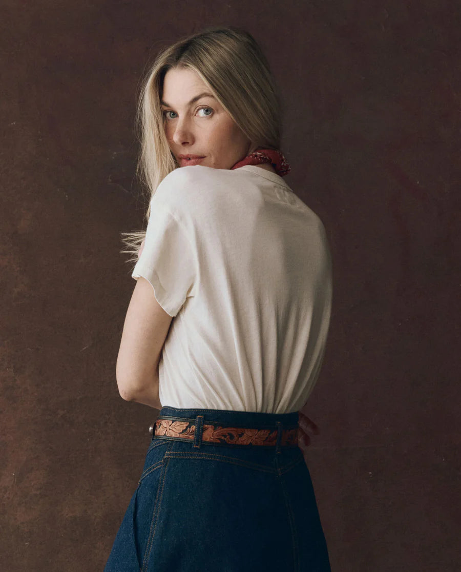 The Boxy Crew w/ Rodeo Star in Washed White