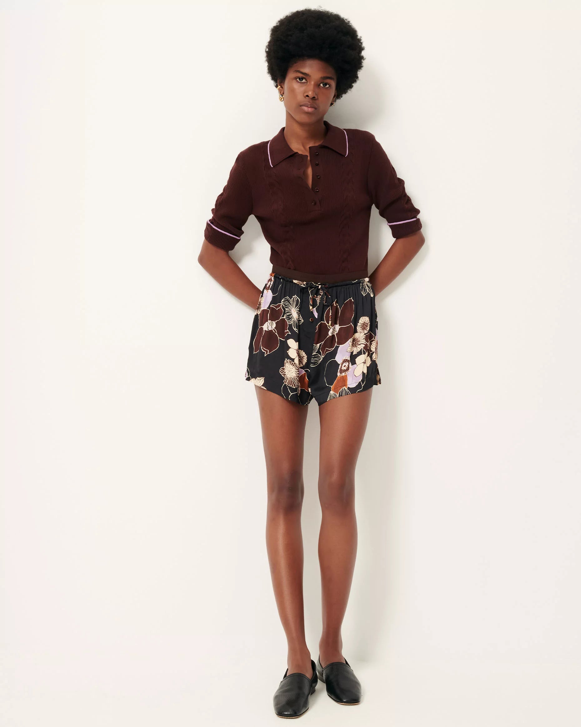 Jodi Knitted Polo in Espresso