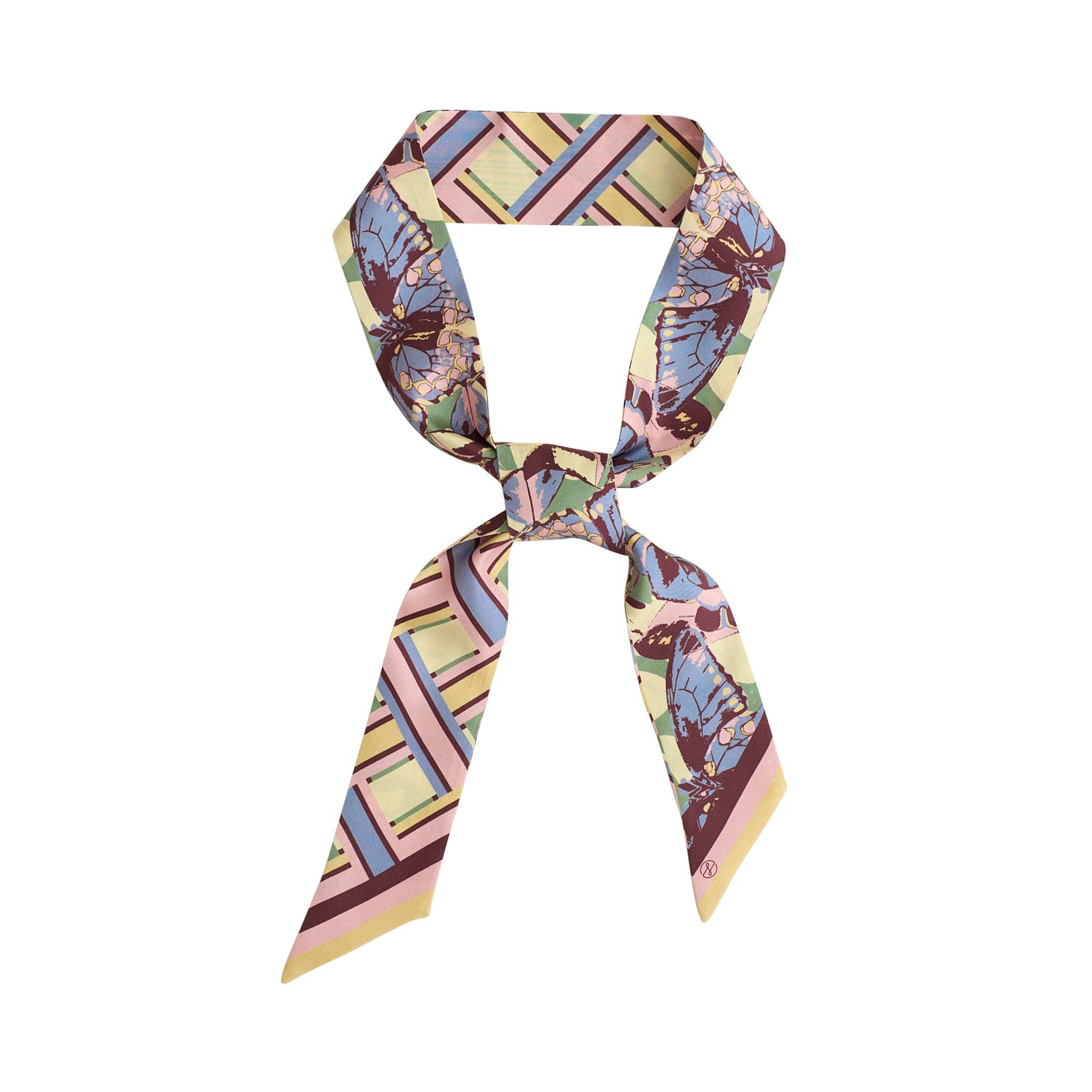 Lost Pattern x Leatherology Silk Twilly Scarf - Pastel: Pastel