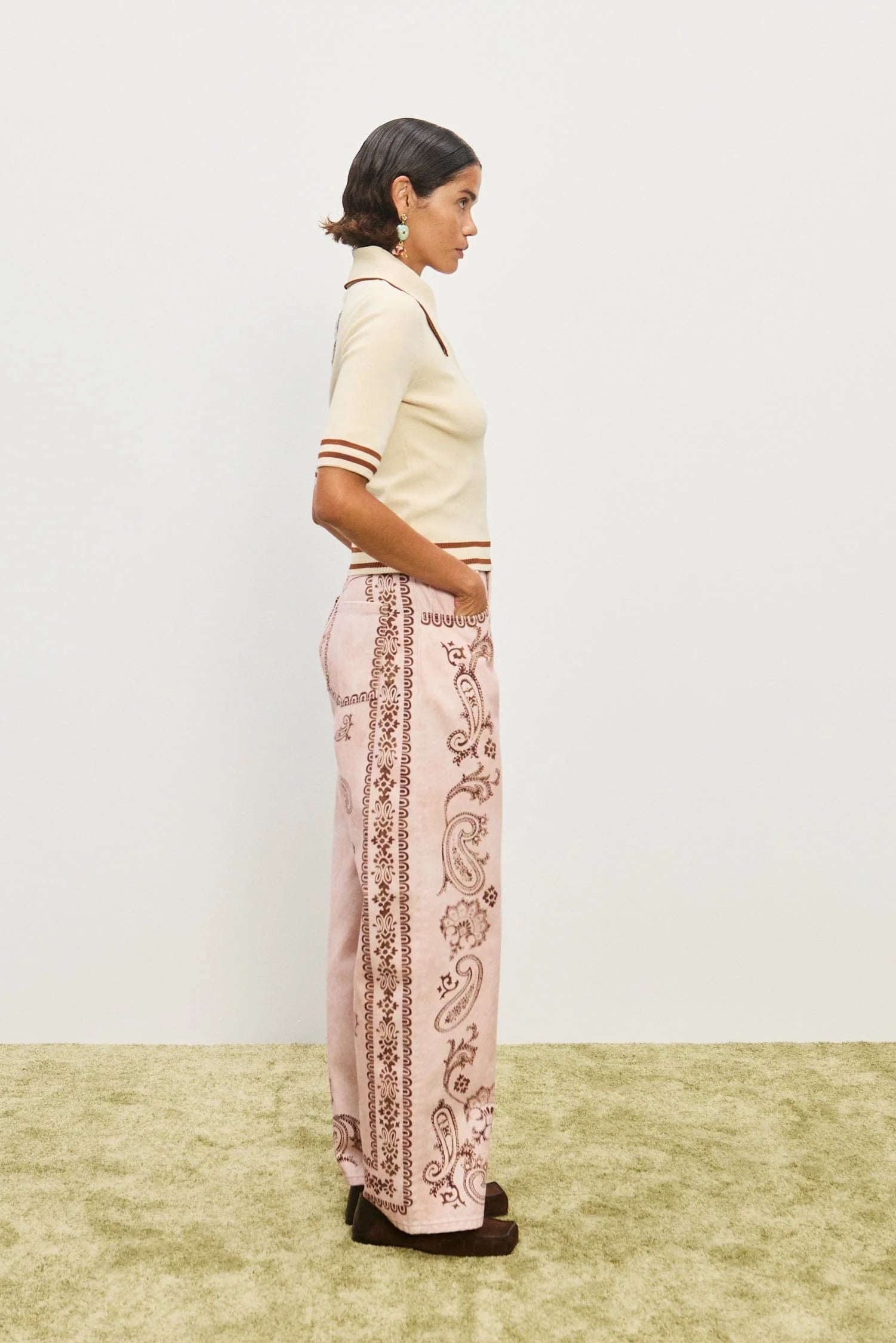 Sora Knit Polo in Cream