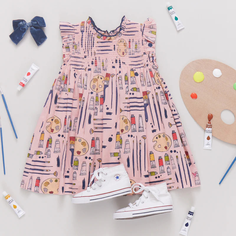 Girls Stevie Dress in Tiny Artist