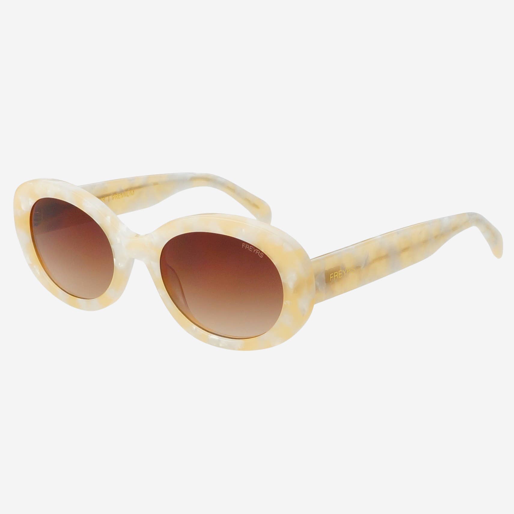 Aria Acetate Womens Oval Sunglasses  : Light Pearl
