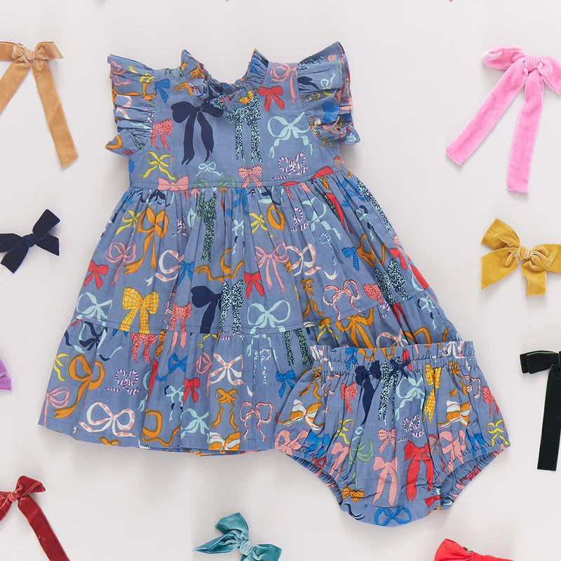 Baby Girls Jennifer Dress Set in Bows on Bows