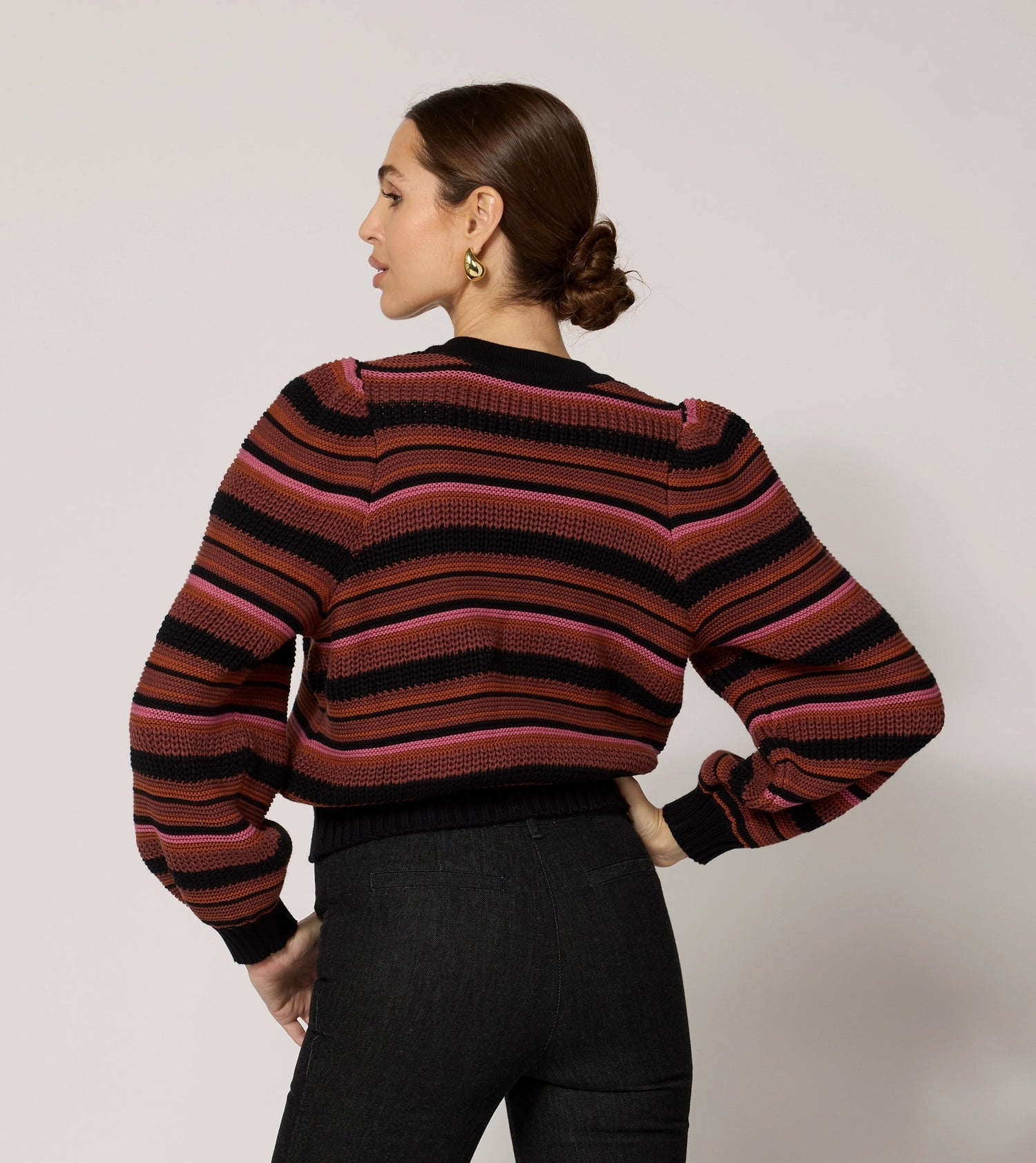 Bethany Sweater Cardigan in Black Multi