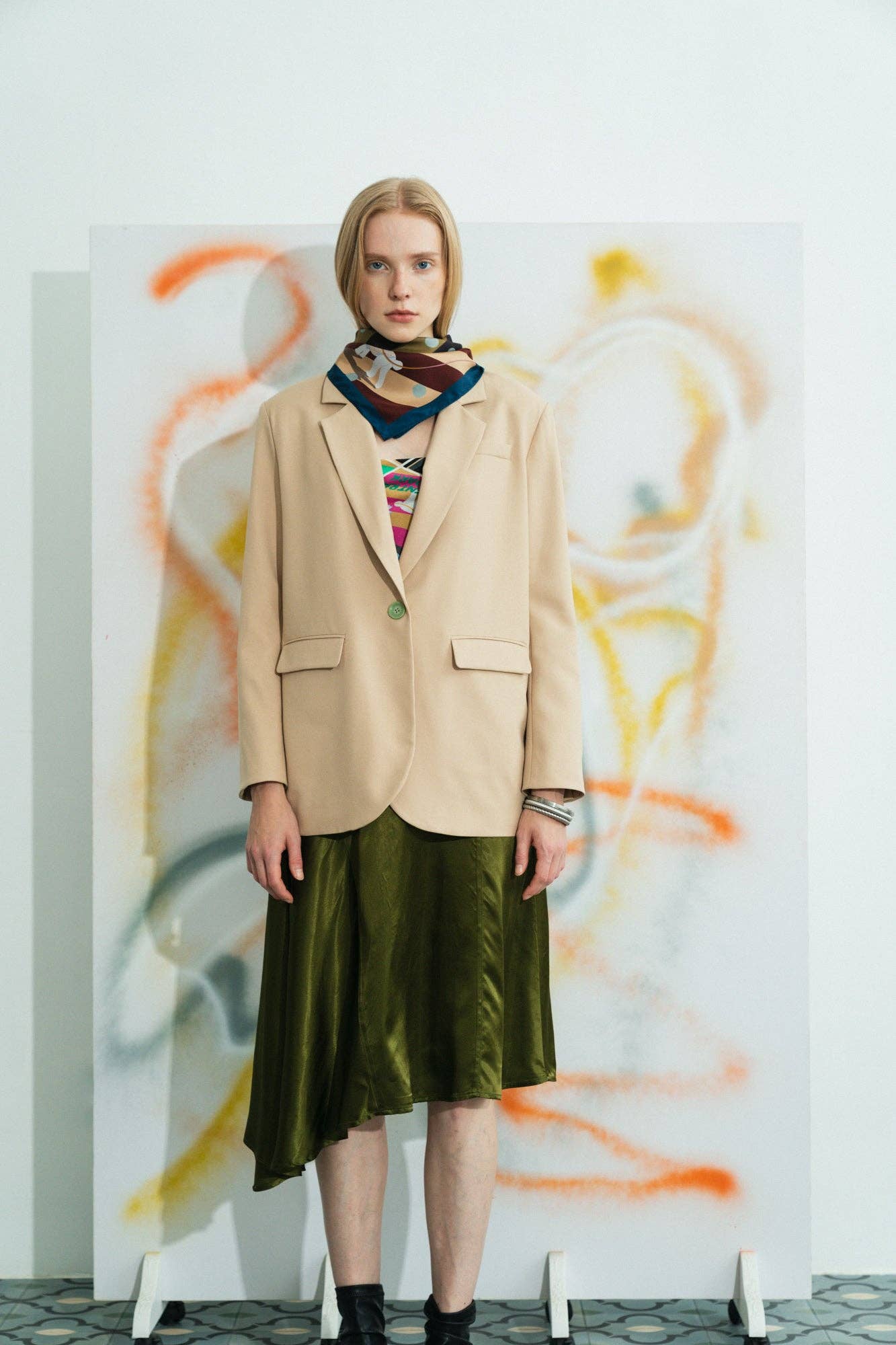 "Pandita the Dog" Silk Bandana - Coffee: Coffee