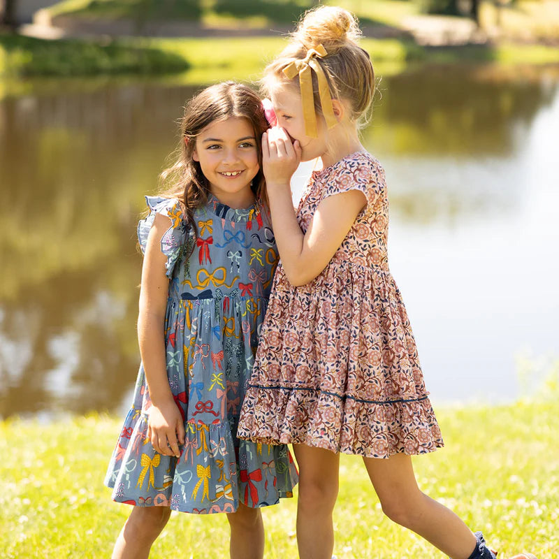 Girls Jennifer Dress in Bows on Bows