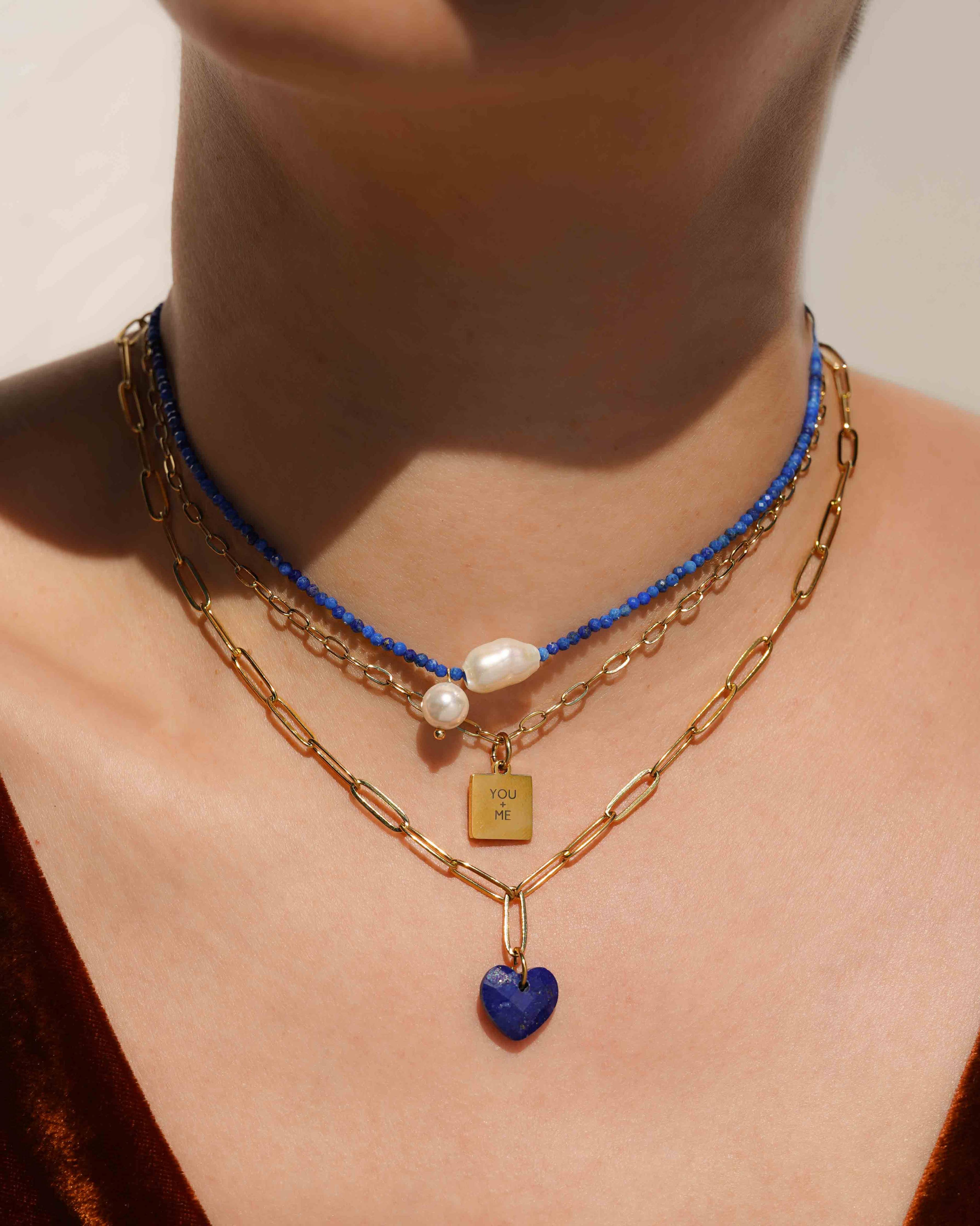 Tula Necklace: Lapis / Gold