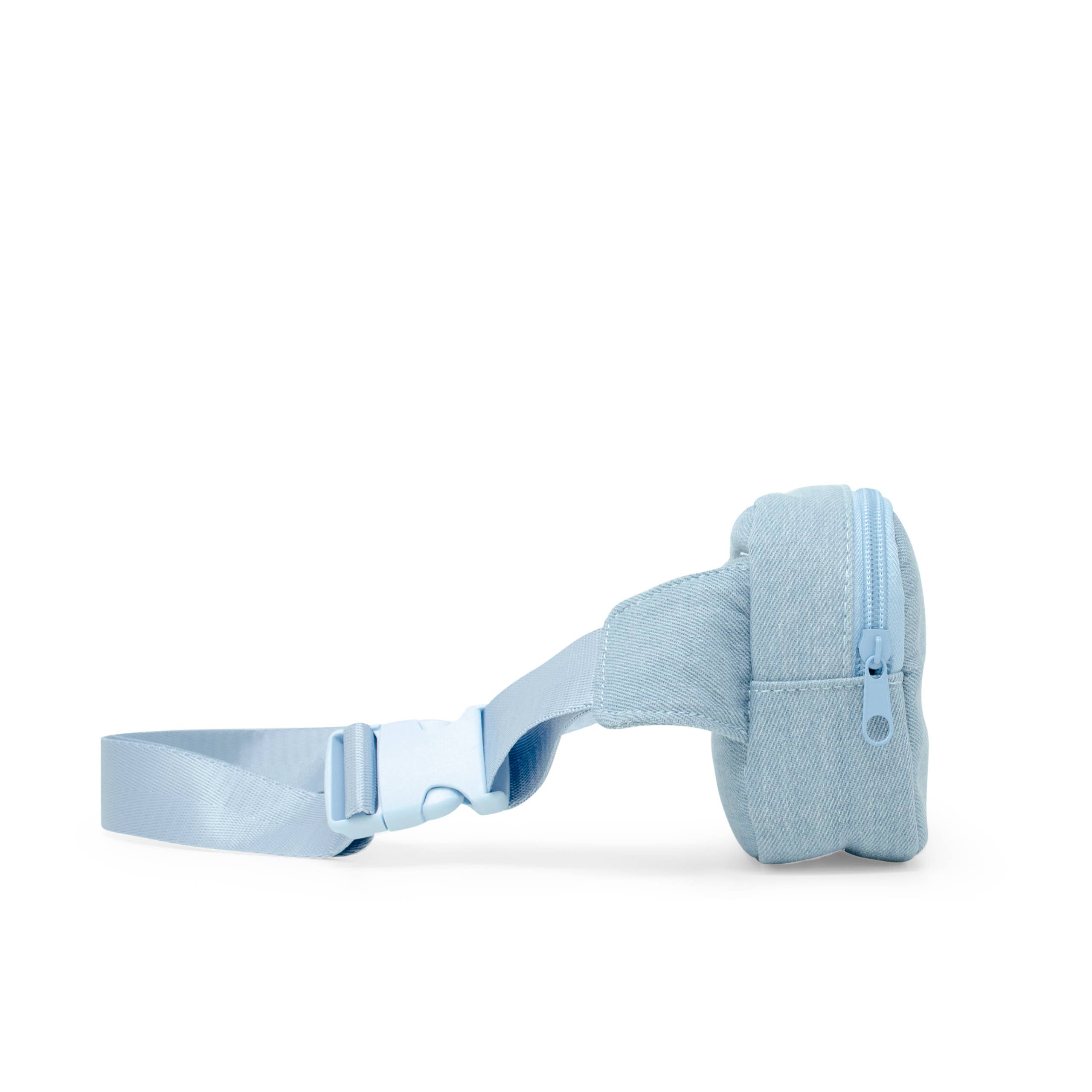 Sequin Heart Belt Bag for Kids: Blue Denim