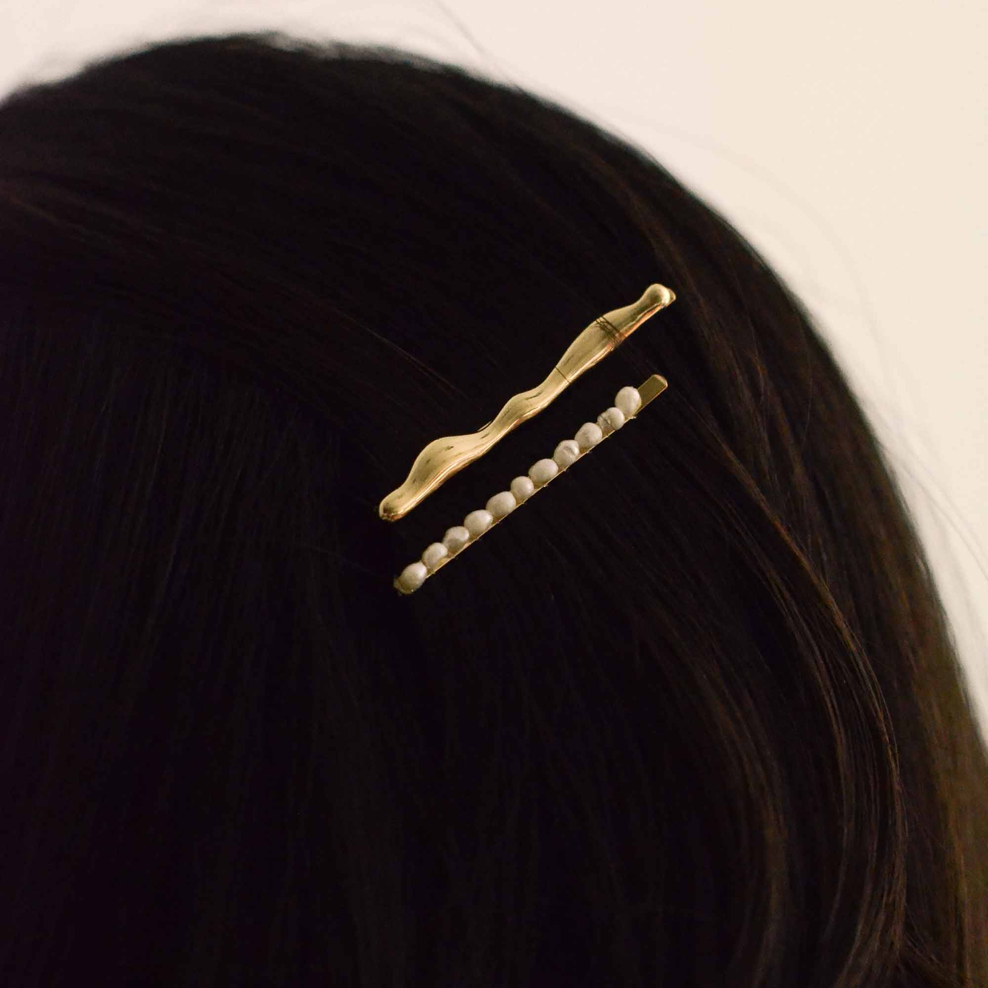 Freshwater Pearl Beaded Metal Hair Bobby Pins | Set of 4