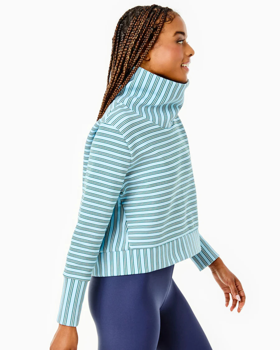 Everyother Day Pullover in Baby Blue/Ivy Triple Stripe