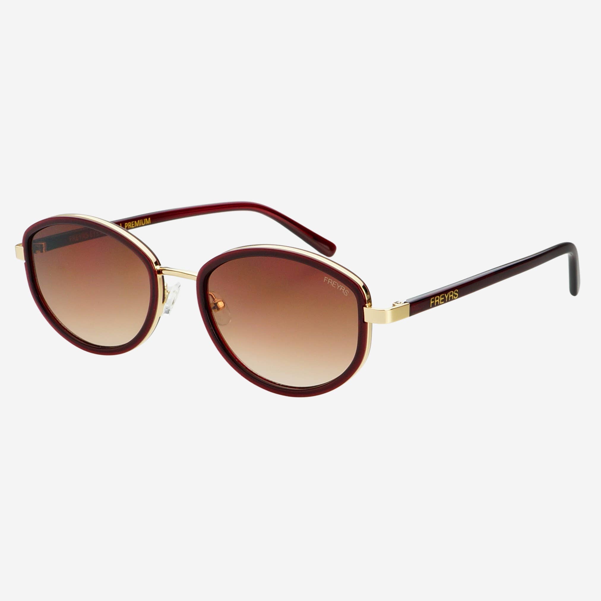 Jordan Acetate Oval Sunglasses: Burgundy