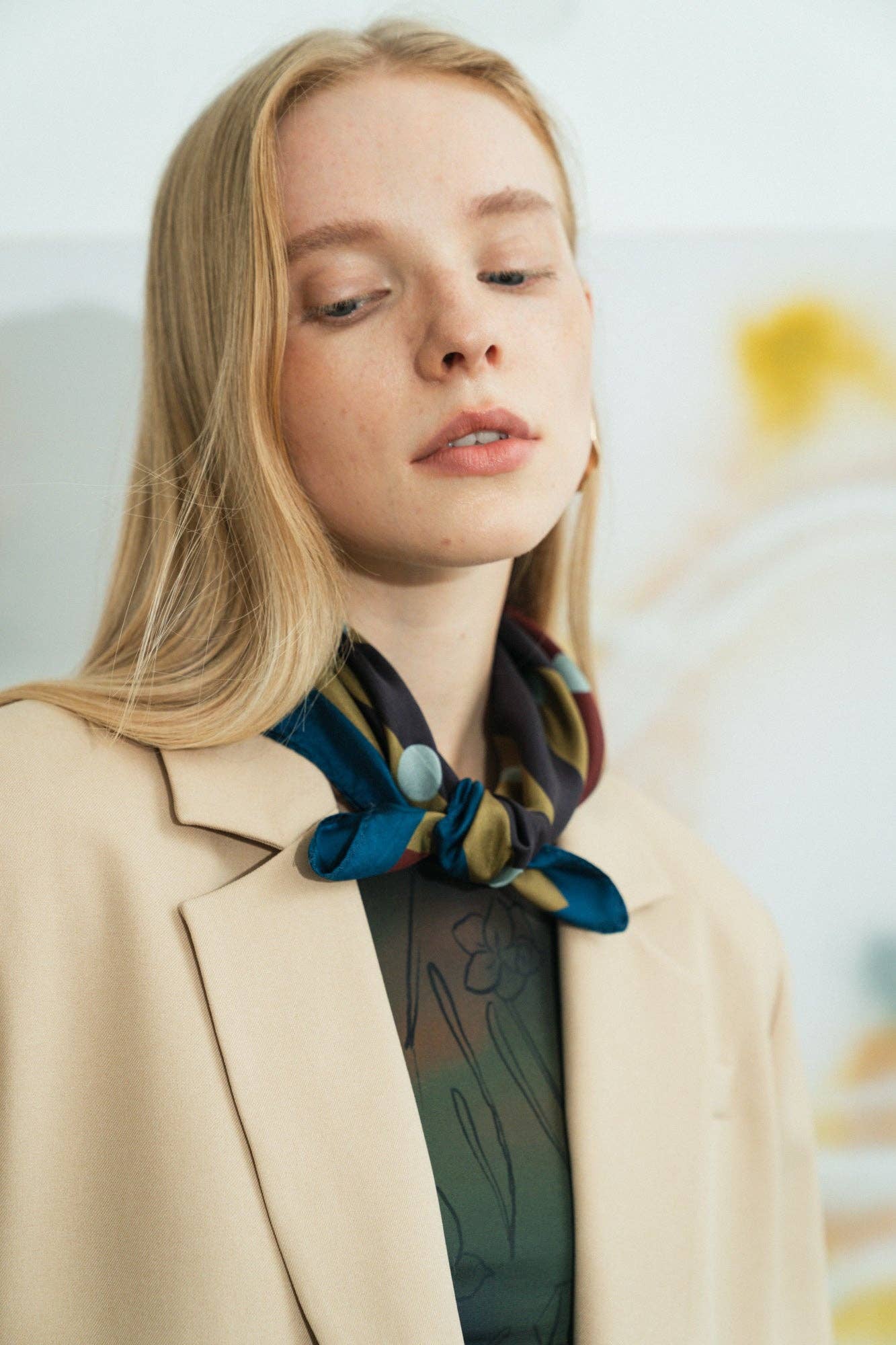 "Pandita the Dog" Silk Bandana - Coffee: Coffee