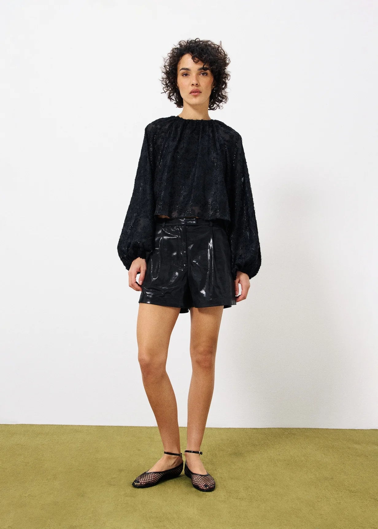 High Winter Woven Blouse in Black