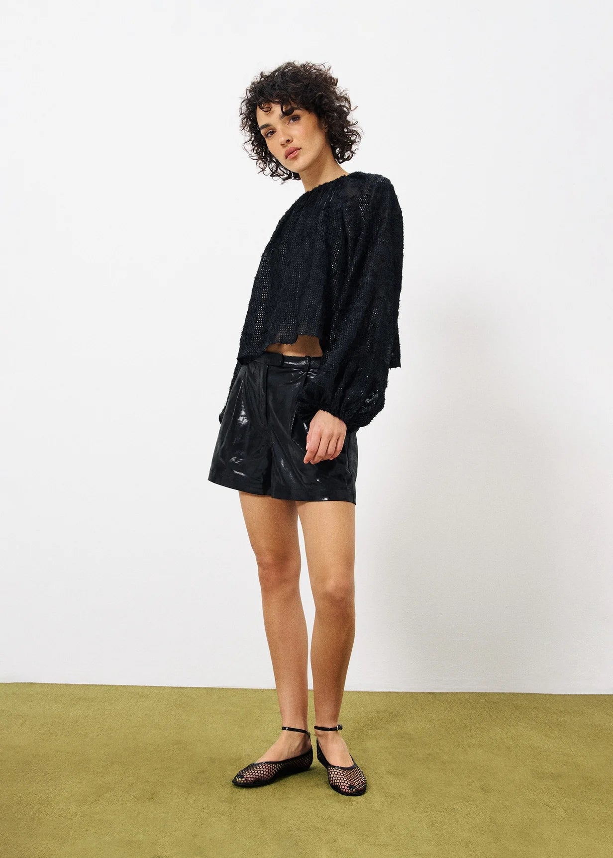 High Winter Woven Blouse in Black