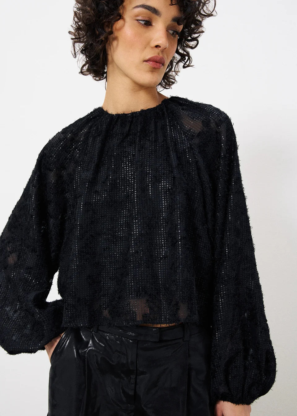 High Winter Woven Blouse in Black