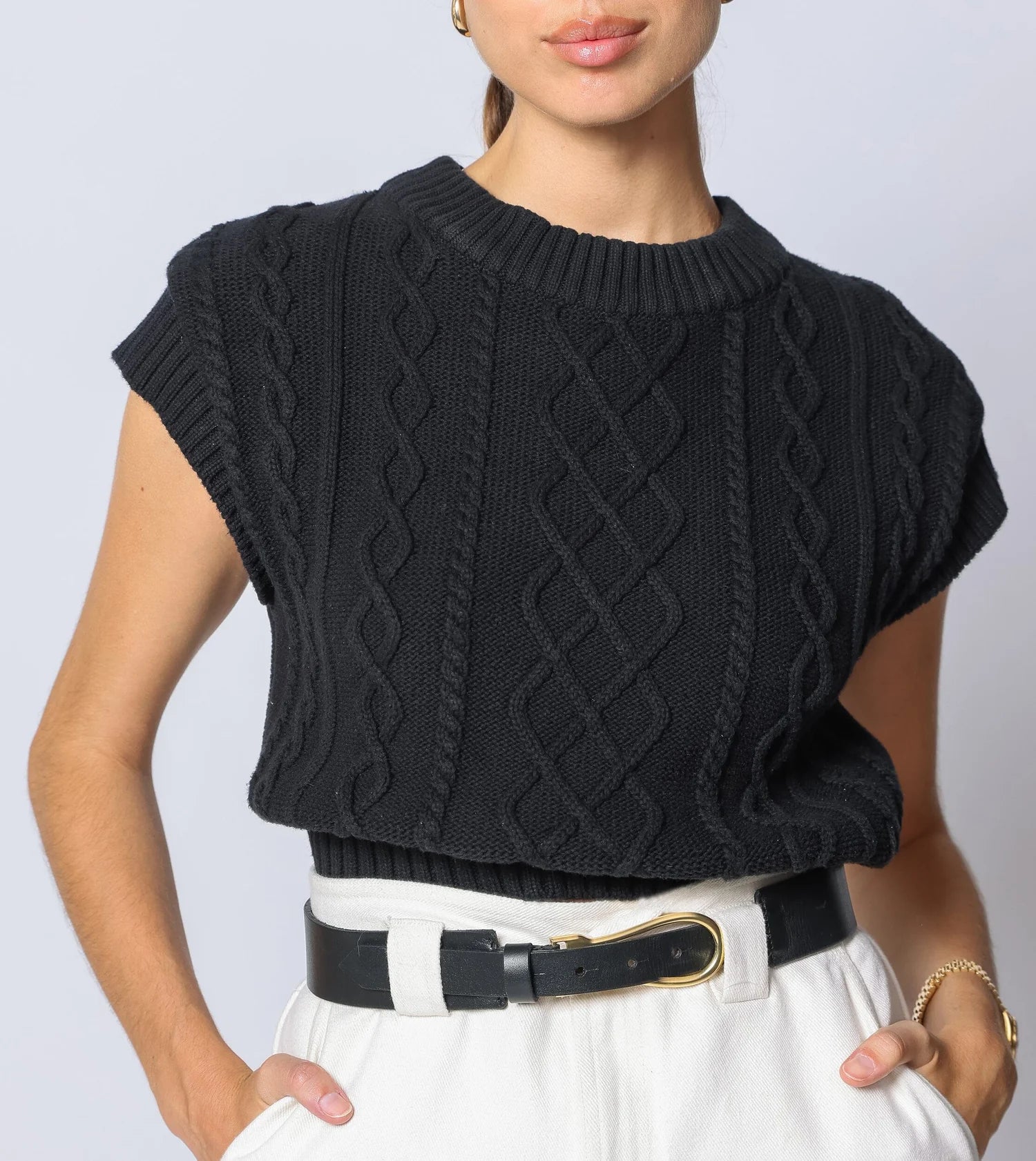 Gigi Sweater Vest in Black