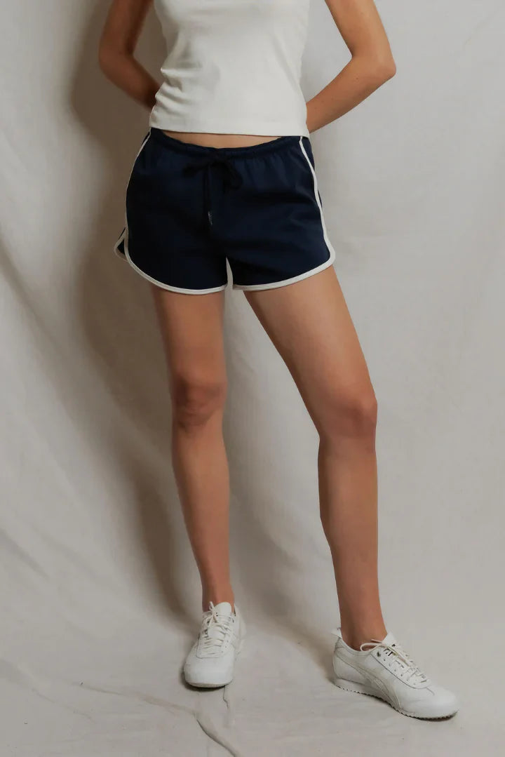 Pureform Dolphin Shorts in Navy/Ivory
