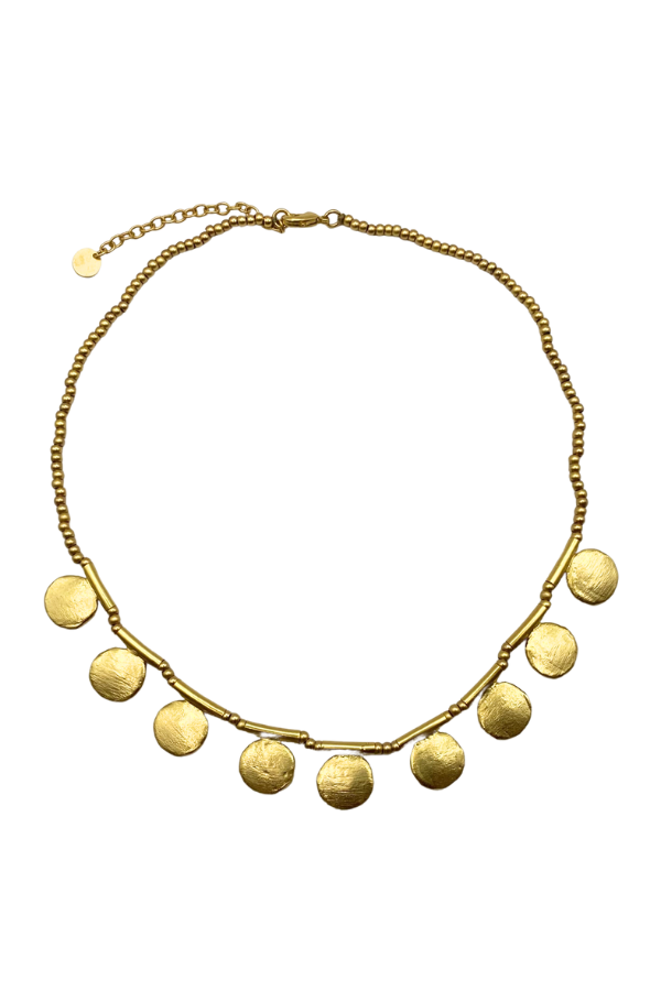 Full Moon Necklace In Gold plated brass