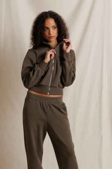Milana Pureform Track Jacket in Dark Olive