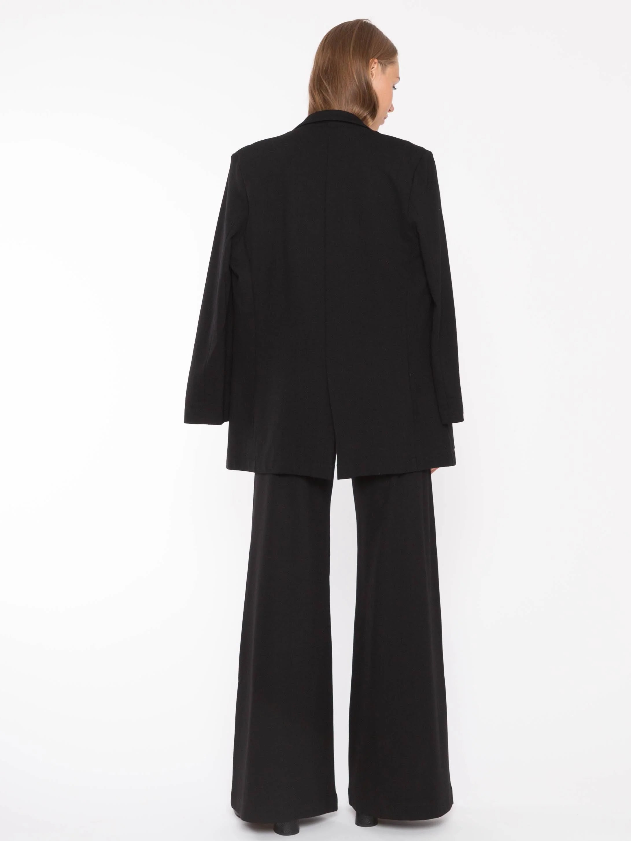 Ponte Knit Oversized Blazer in Black