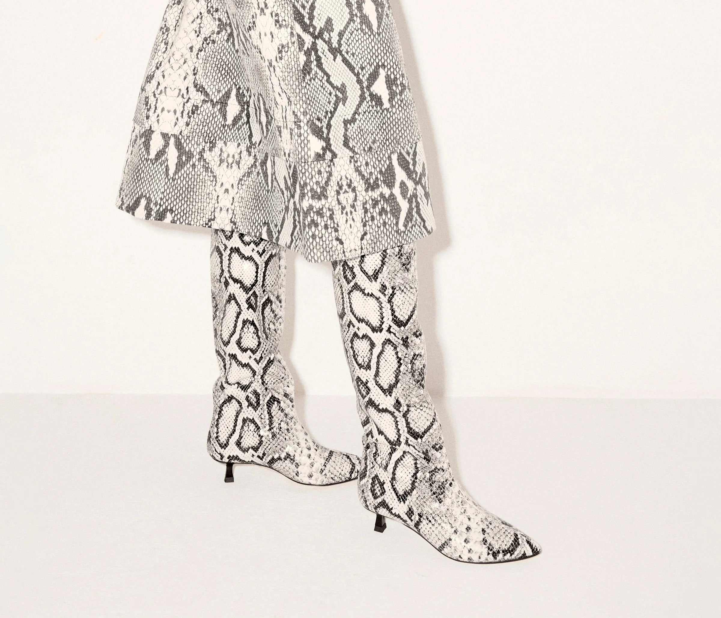 Robyn Boot in B&W Embossed Snake