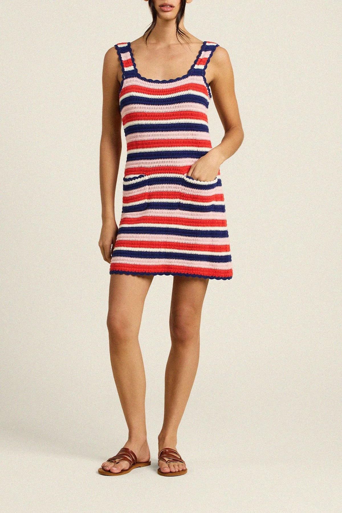 Jaida Sweater Dress in Multi Stripe