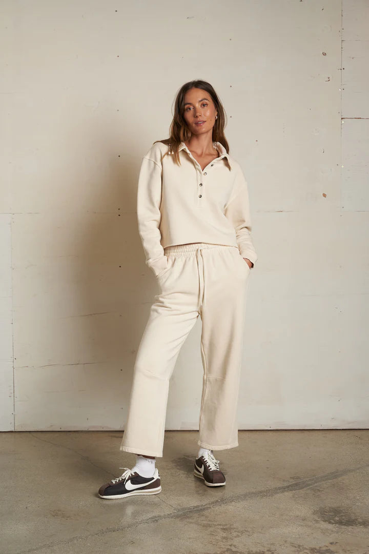 Vinny Heavier Fleece 3/4 Sweatshirt in Sugar