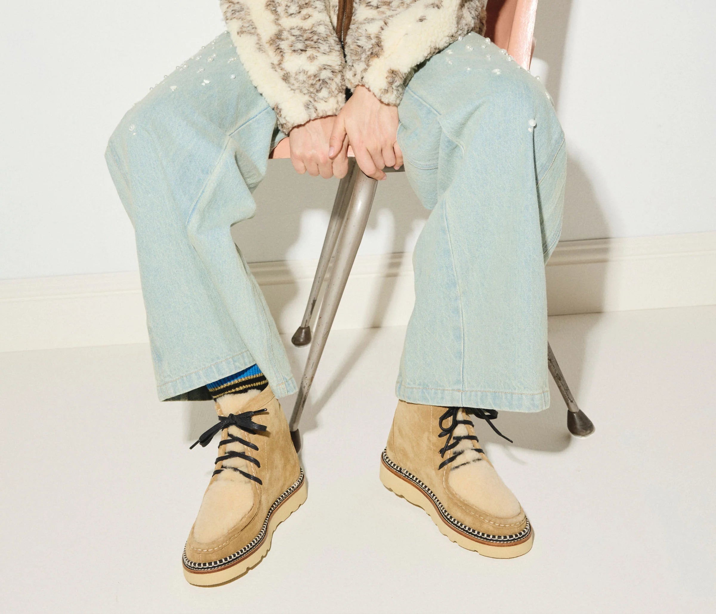 Winnie in Hazel Suede with Shearling