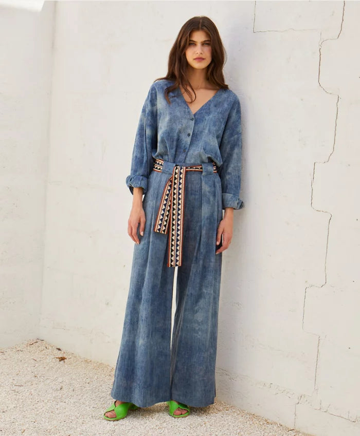 Leona Pants in Chambray Blue Jeans